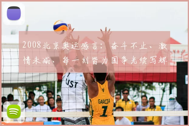 2008北京奥运感言：奋斗不止、激情未减、每一刻皆为国争光续写辉煌