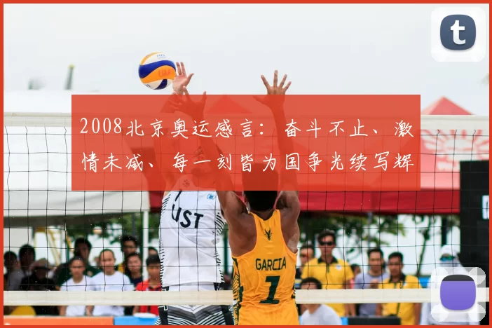 2008北京奥运感言：奋斗不止、激情未减、每一刻皆为国争光续写辉煌